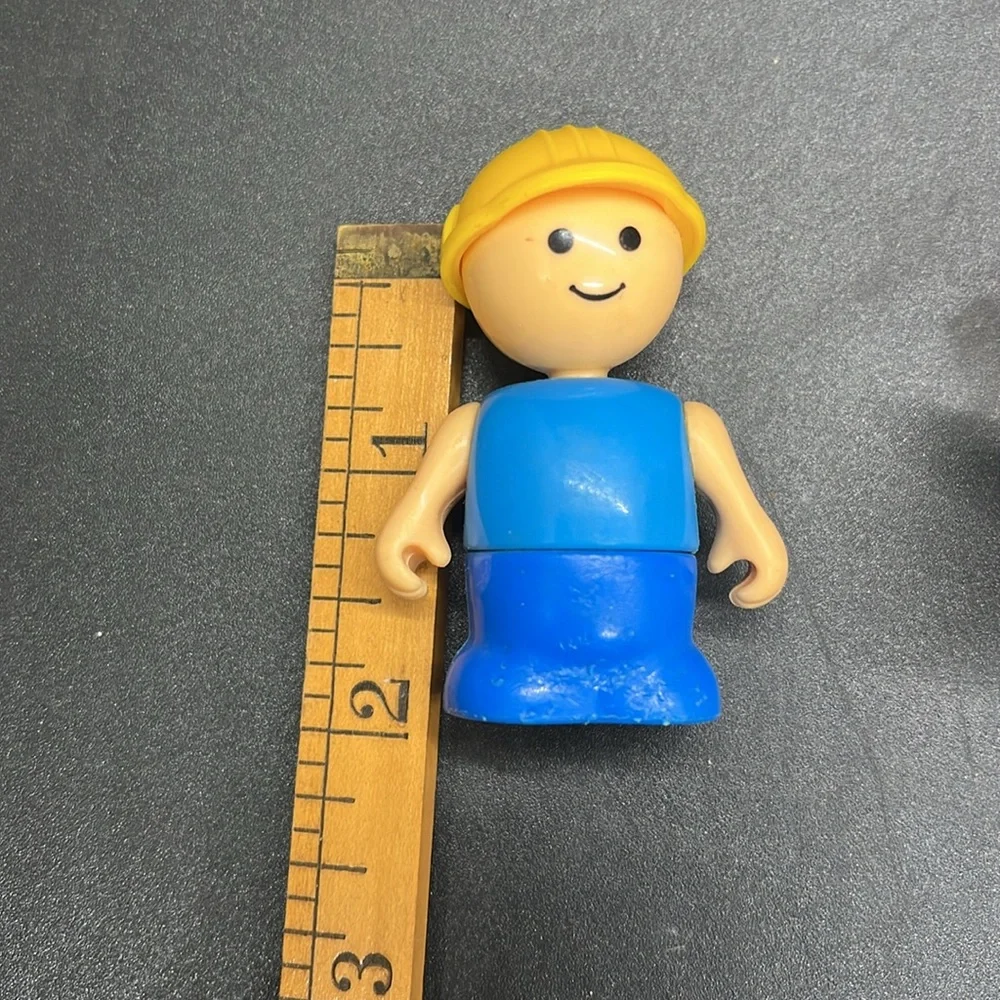 Vintage Little People Plastic Moveable Arms Body Man ConstructionToy - Set of 3